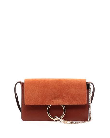 chloe faye tobacco|Chloe Faye Small Suede Shoulder Bag, Classic .